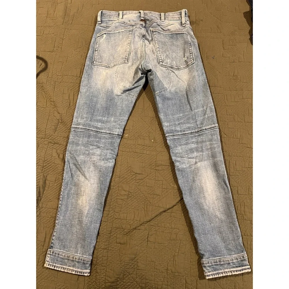 G Star Raw  Men's Blue Jeans Skinny 3D Zip‎ Knee 28x30